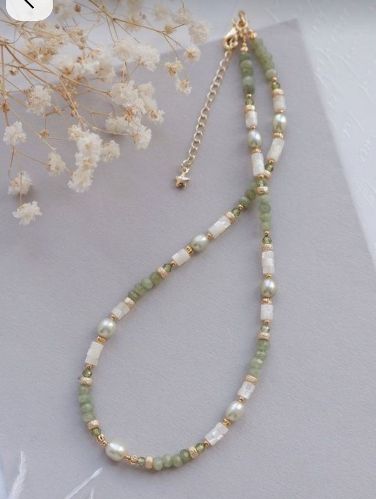 Strawberry Quartz & Seashell Pendant Necklace